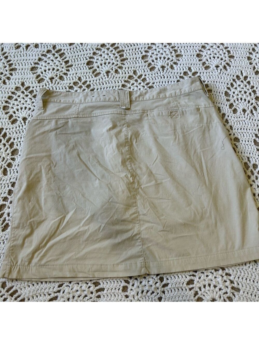 Eddie Bauer Womens Adventure Skort Lined Skirt Shorts Tan Size 10 Golf Vacation - Picture 11 of 13